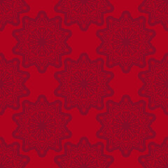 Burgundy seamless pattern with ornament. Good for murals, textiles, postcards and prints. Vector illustration.