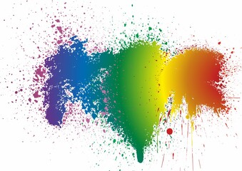 Rainbow. Colorful stain isolated on a white background Rainbow colors. Splashes of paint, grunge background. For decoration of LGBT parades and parties.