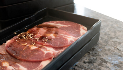 Sliced beef on a plate