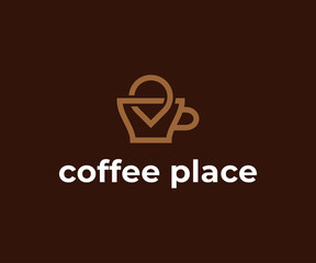 Coffee point logo design vector template