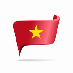 Vietnamese flag map pointer layout. Vector illustration.