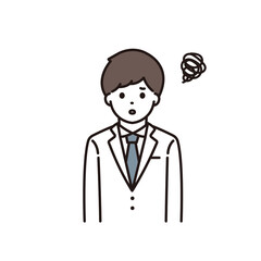 悩み 男性 薬剤師 医師 イラスト