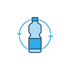Recycle plastic bottle vector concept blue icon