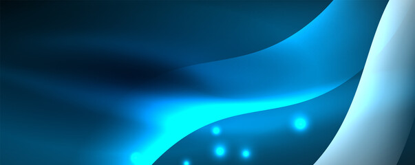 Shiny glowing neon wave, light lines abstract background. Magic energy and motion concept. Vector wallpaper template