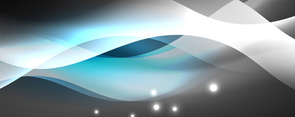 Shiny glowing neon wave, light lines abstract background. Magic energy and motion concept. Vector wallpaper template