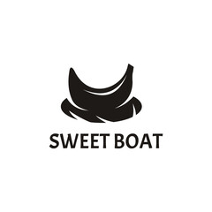 banana boat logo design illustration