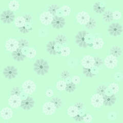 floral pattern on a delicate turquoise background, seamless design for fabric, textile