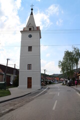 Fototapeta na wymiar Bell tower in Dolany, west Slovakia