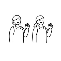 エプロンをつけた人イラスト素材
