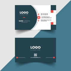 Red & Dark Blue Vector Creative Business Card Design Template