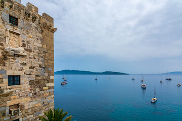 Bodrum marina view from Bodrum Castle in Turkey