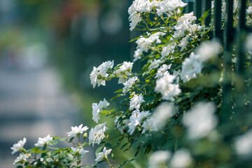 beautiful white flowers in spring