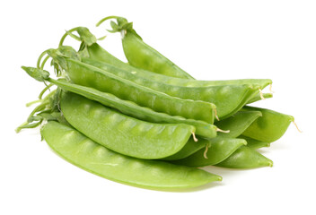 Snow peas isolated on white background