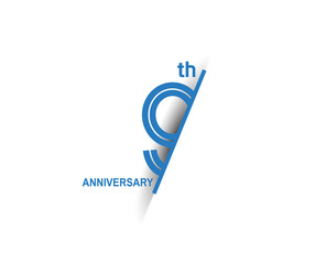 9 anniversary blue cut style isolated on white background can be use for company celebration moment