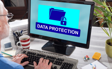 Data protection concept on a computer