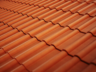 Roof tiles background. 3D illustration