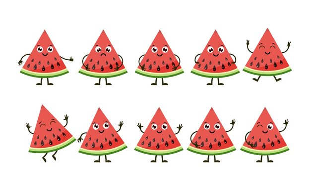 Cartoon funny fruits.
