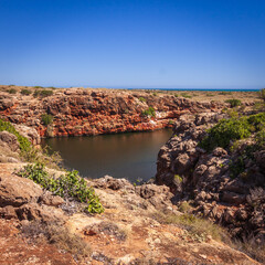 Fototapeta na wymiar Landscape view of Yardie Creek in the Ningaloo National Park, near Exmouth in Western Australia