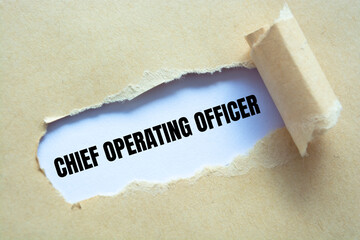 Text sign showing Chief Operating Officer. COO