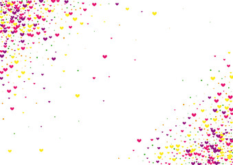 Yellow Marry Round Backdrop. Rose Cute Background. Pink Heart Valentin. Purple Elegant Wallpaper. Paper Illustration.