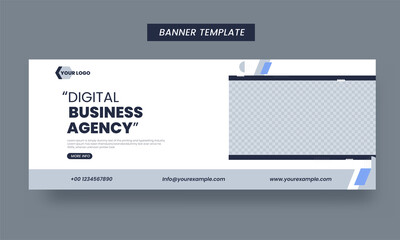 Digital Business Agency Banner Template Layout With Copy Space For Company.