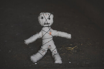 Voodoo Magic. Witchcraft with a doll. Concept of magic.