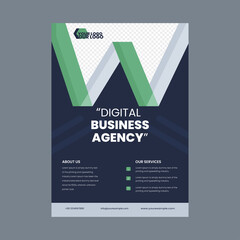 Digital Business Agency Template, Brochure Or Flyer Design With Copy Space.