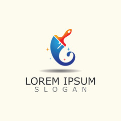 Paint Brush Logo Vector Art, Icons, and Graphics color design