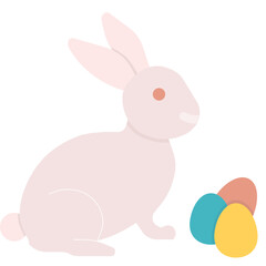 easter bunny with eggs