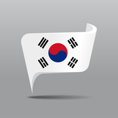 South Korean flag map pointer layout. Vector illustration.