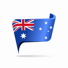 Australian flag map pointer layout. Vector illustration.