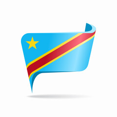 Congolese flag map pointer layout. Vector illustration.