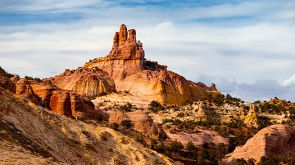 Fototapeten Church Rock in Gallup New Mexico - Shallow Depth of Field - Route 66 © neillockhart