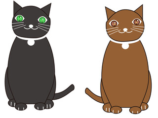 猫の友達ジェミアンとヒノキ