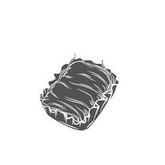Dragons beard candy chinese cuisine glyph monochrome icon. Asian traditional sweets engraved vector illustration.