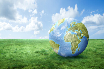 Obraz na płótnie Canvas Earth with a blue sky background