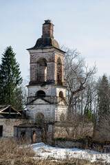 Fototapeta na wymiar old ruined bell tower