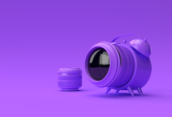 Realistic camera lens with watch for Perfect timing shot 3D Rendering. © Redshinestudio