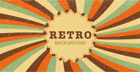 Retro Background, Cover, Poster Template Hippie Style from the 1960s.