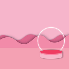 Pink stage and circle background