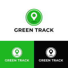 Green location tracker logo design