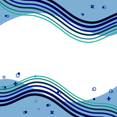 Wavy blue abstract background with elements