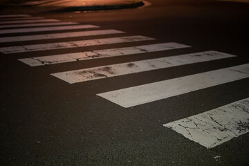 Image of a crosswalk at night