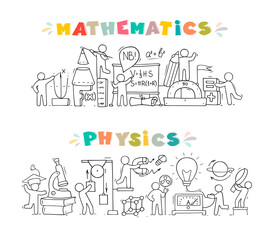 Math and Physics subjects with little people