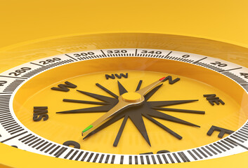 Turquoise Compass 3d Render illustration.