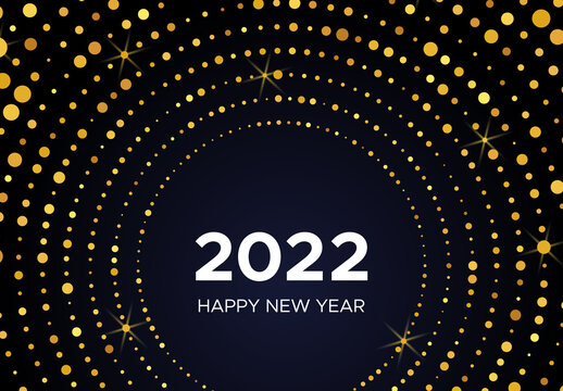 2022 Happy New Year of gold glitter pattern
