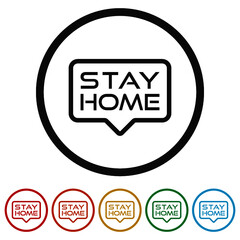 Stay home bubble ring icon color set