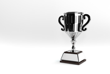 3D Render Trophy Cup isolated on Color Background.