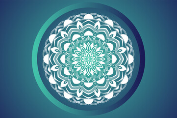 Luxury arabesque ornamental mandala design on gradient background 
