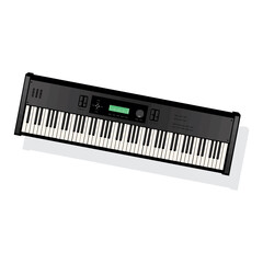 Music Synthesizer. Realistic Style Electronic Piano. Vector in EPS10